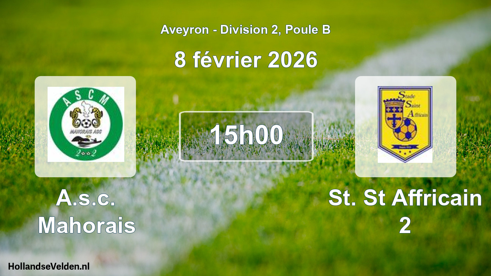 Scheduled Match: A.s.c. Mahorais - St. St Affricain 2 (8 February 2026)