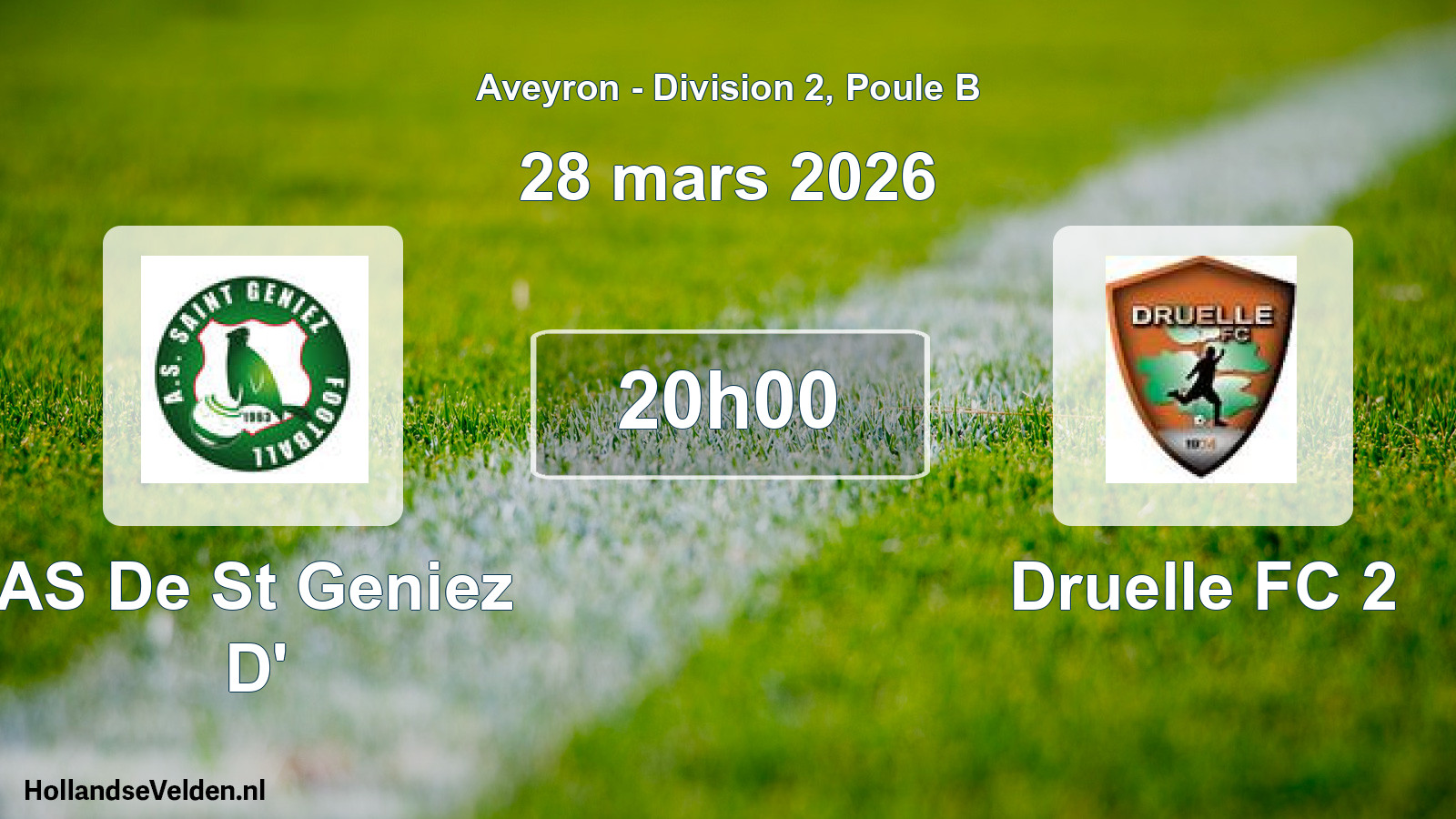 Match programmé: AS De St Geniez D' - Druelle FC 2 (28 mars 2026)