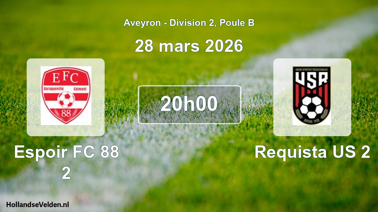Geplande wedstrijd: Espoir FC 88 2 - Requista US 2 (28 maart 2026)