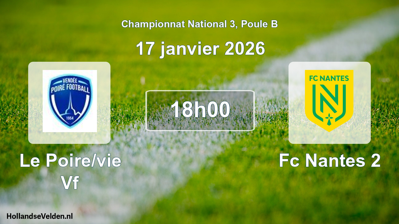 Geplande wedstrijd: Le Poire/vie Vf - Fc Nantes 2 (17 januari 2026)