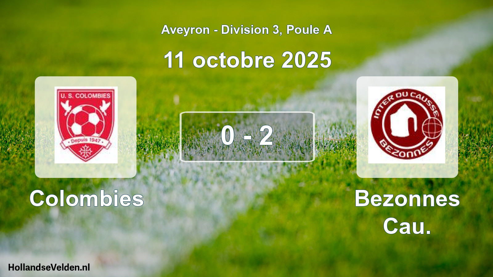 Total number of matches played: Colombies - Bezonnes Cau. 0 - 2 (11 October 2025)