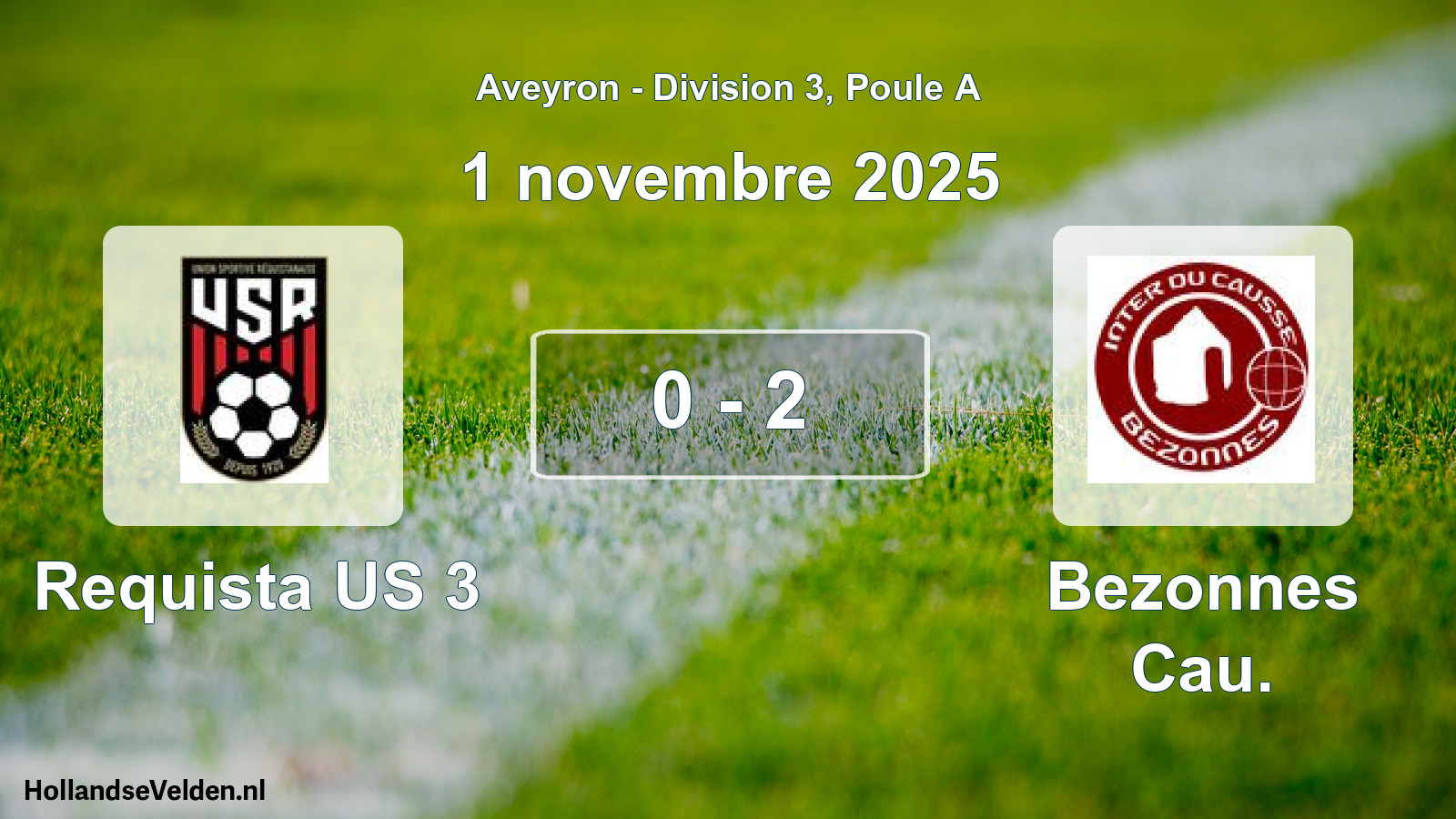 Gespeelde wedstrijd: Requista US 3 - Bezonnes Cau. 0 - 2 (1 november 2025)