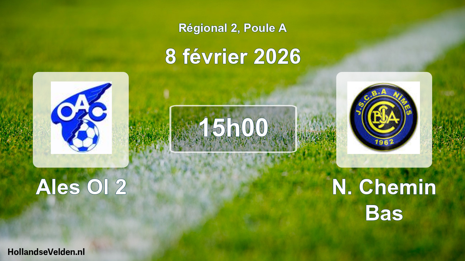 Geplande wedstrijd: Ales Ol 2 - N. Chemin Bas (8 février 2026)