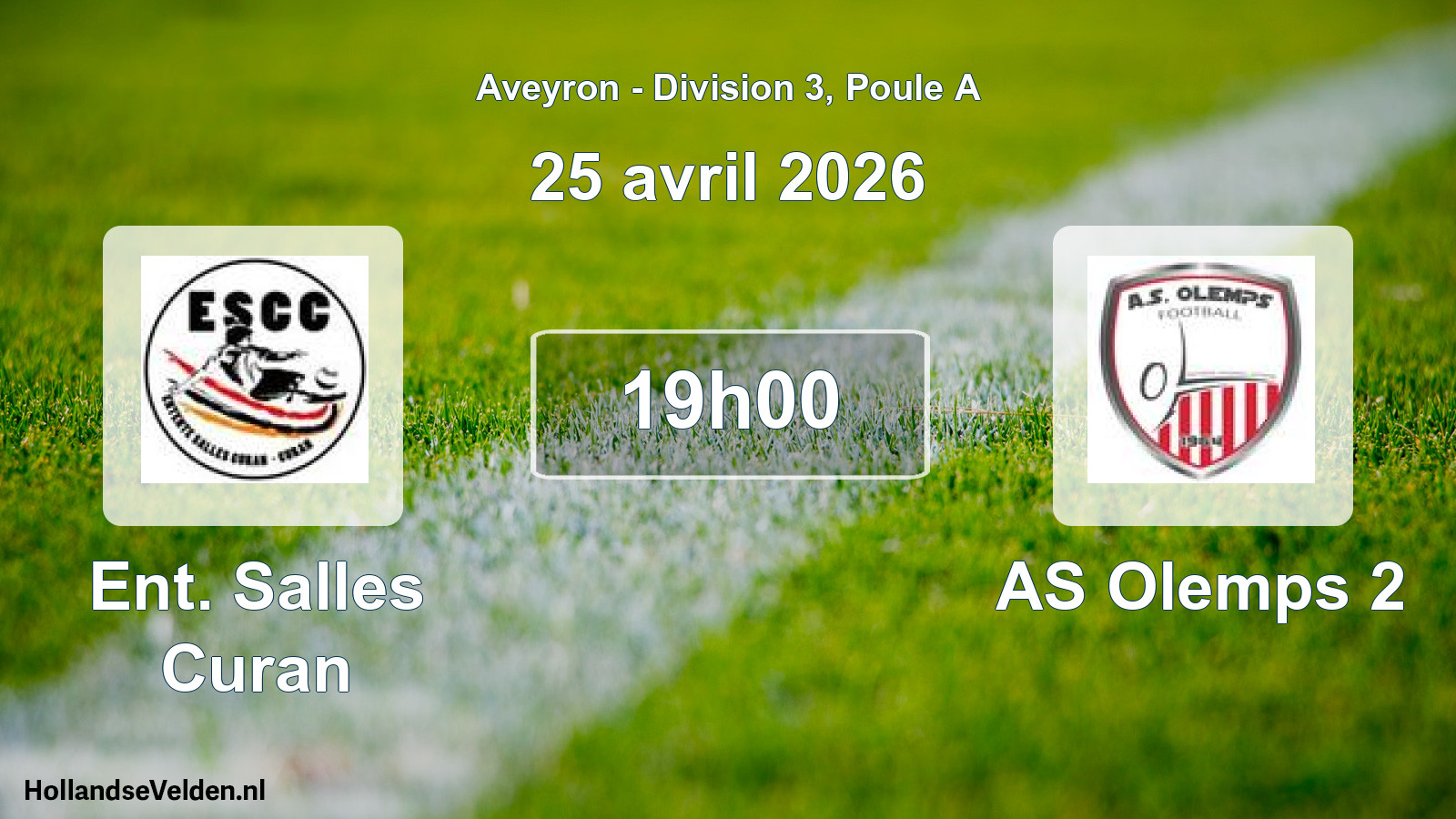 Match programmé: Ent. Salles Curan - AS Olemps 2 (25 avril 2026)