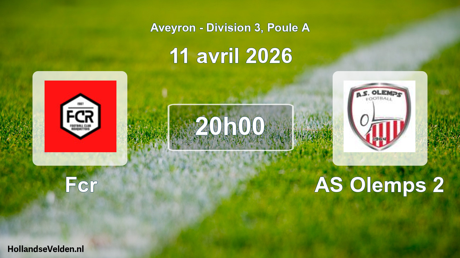 Match programmé: Fcr - AS Olemps 2 (11 avril 2026)