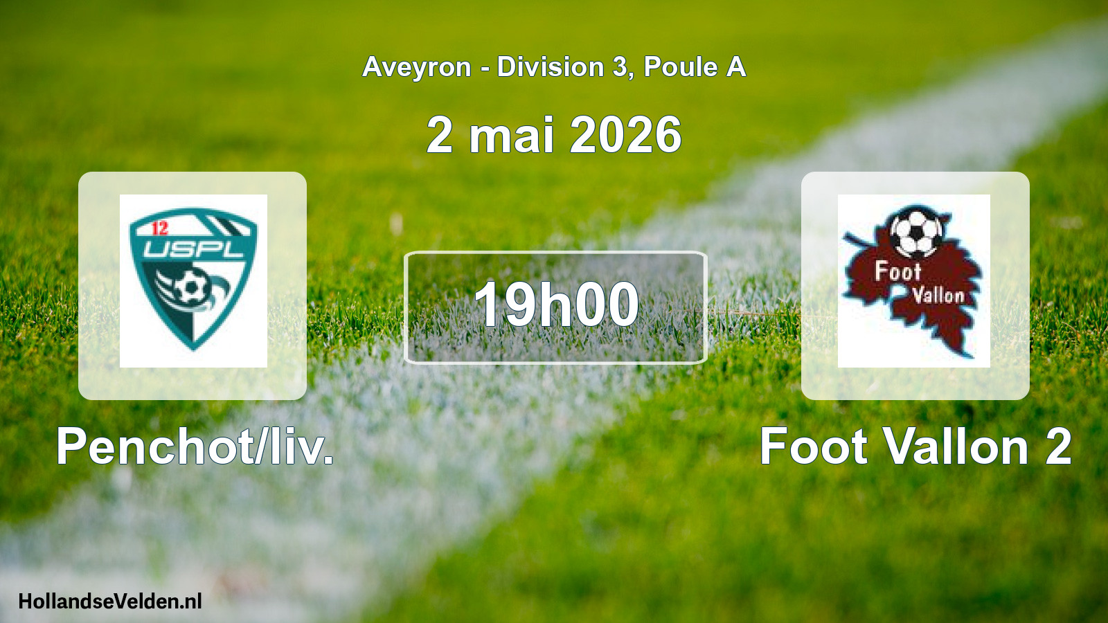 Match programmé: Penchot/liv. - Foot Vallon 2 (2 mai 2026)