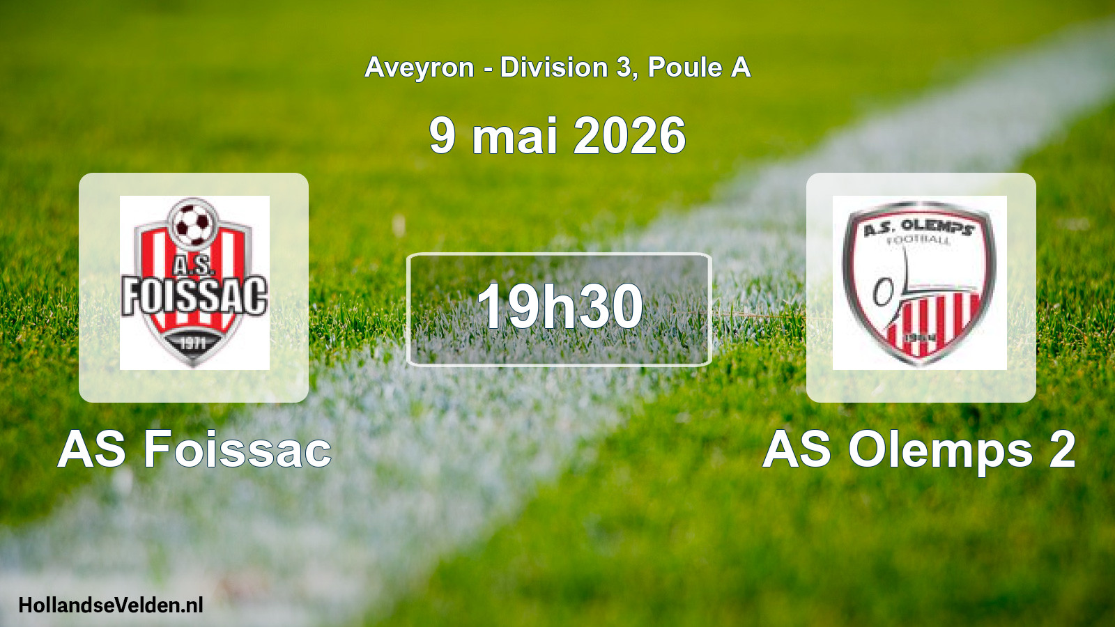 Match programmé: AS Foissac - AS Olemps 2 (9 mai 2026)