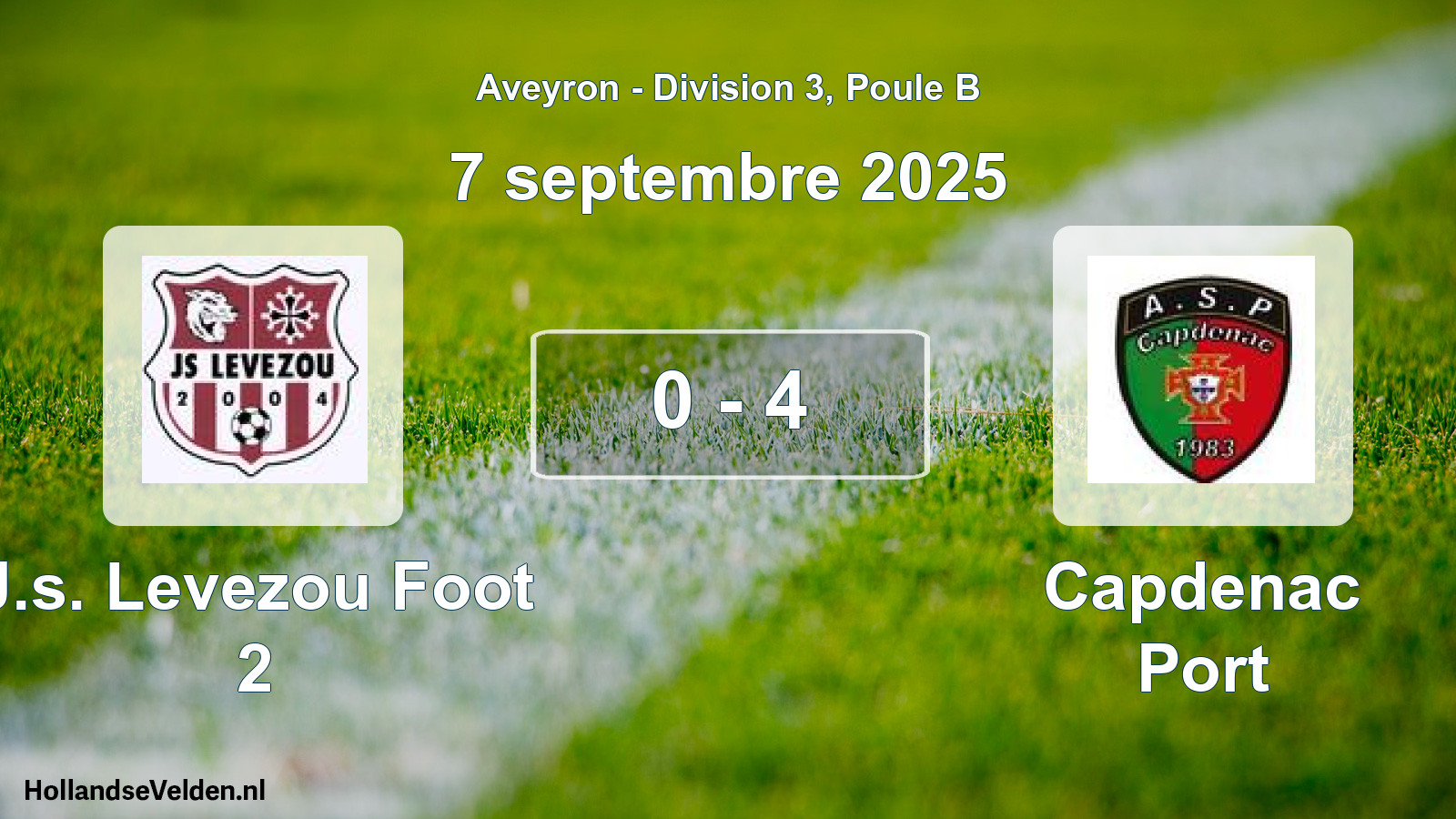 Match joué: J.s. Levezou Foot 2 - Capdenac Port 0 - 4 (7 septembre 2025)