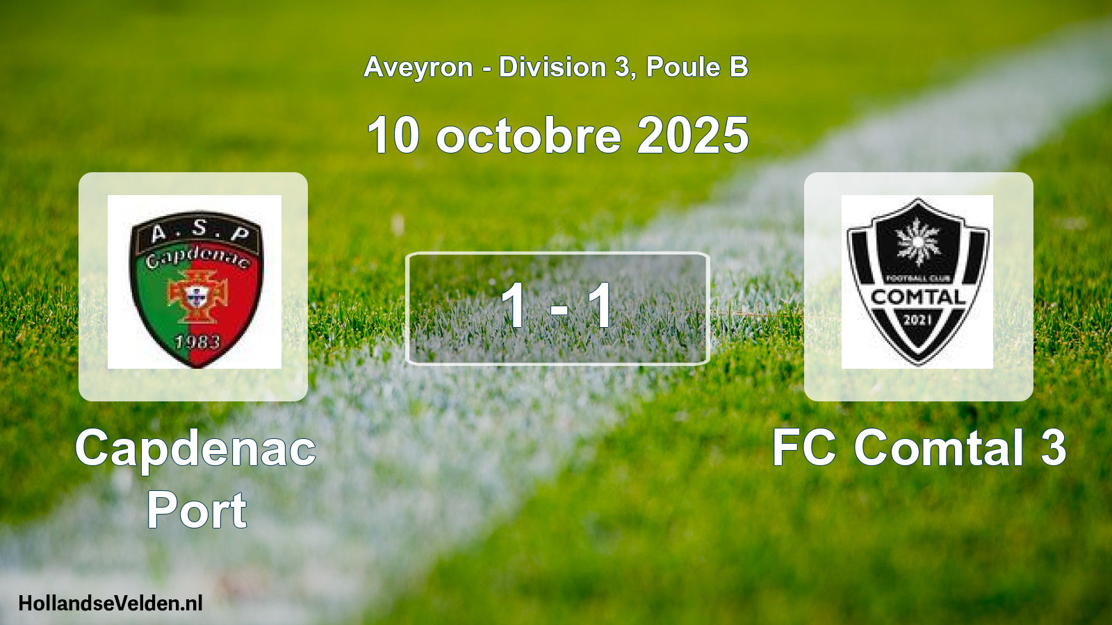 Match joué: Capdenac Port - FC Comtal 3 1 - 1 (10 octobre 2025)