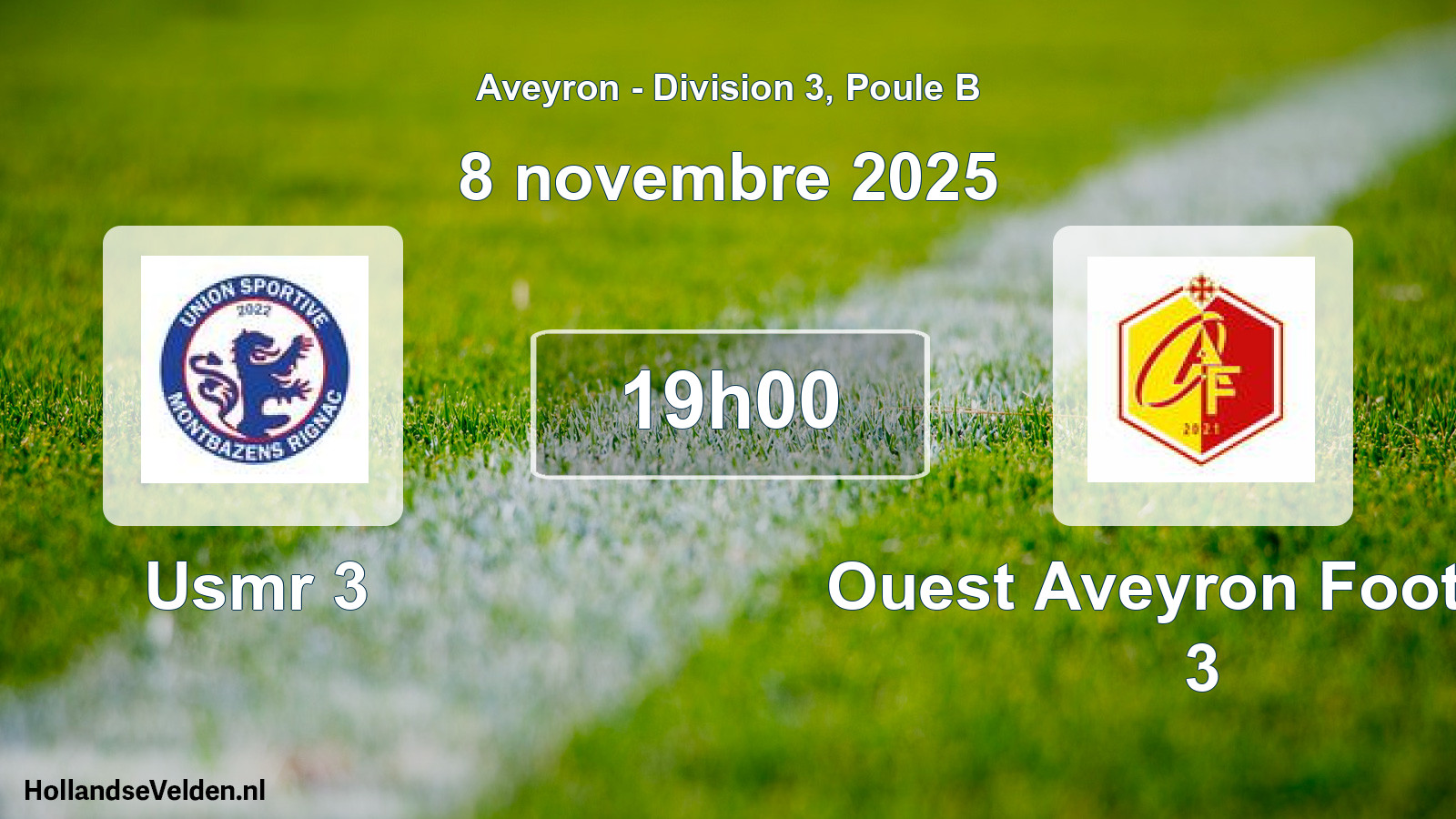 Match programmé: Usmr 3 - Ouest Aveyron Football 3 (8 novembre 2025)