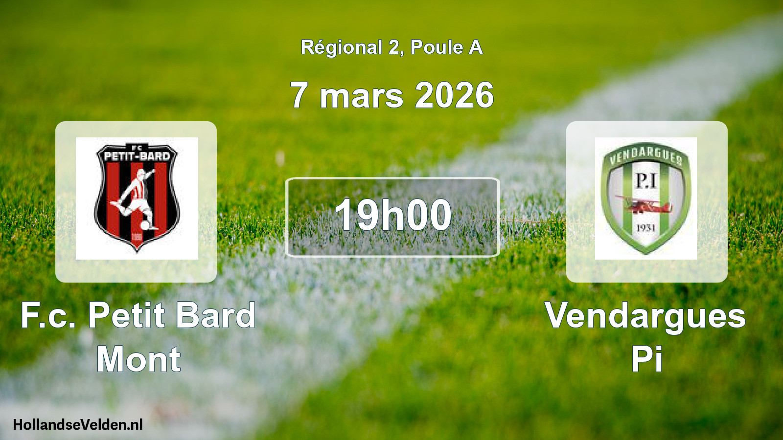 Geplande wedstrijd: F.c. Petit Bard Mont - Vendargues Pi (7 mars 2026)