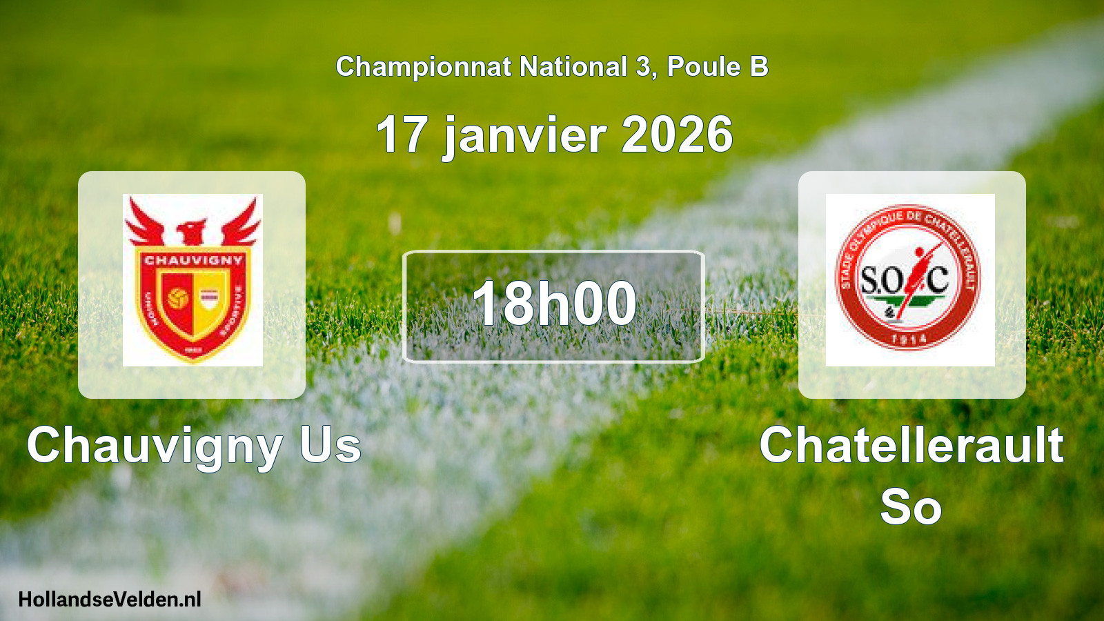 Geplande wedstrijd: Chauvigny Us - Chatellerault So (17 janvier 2026)