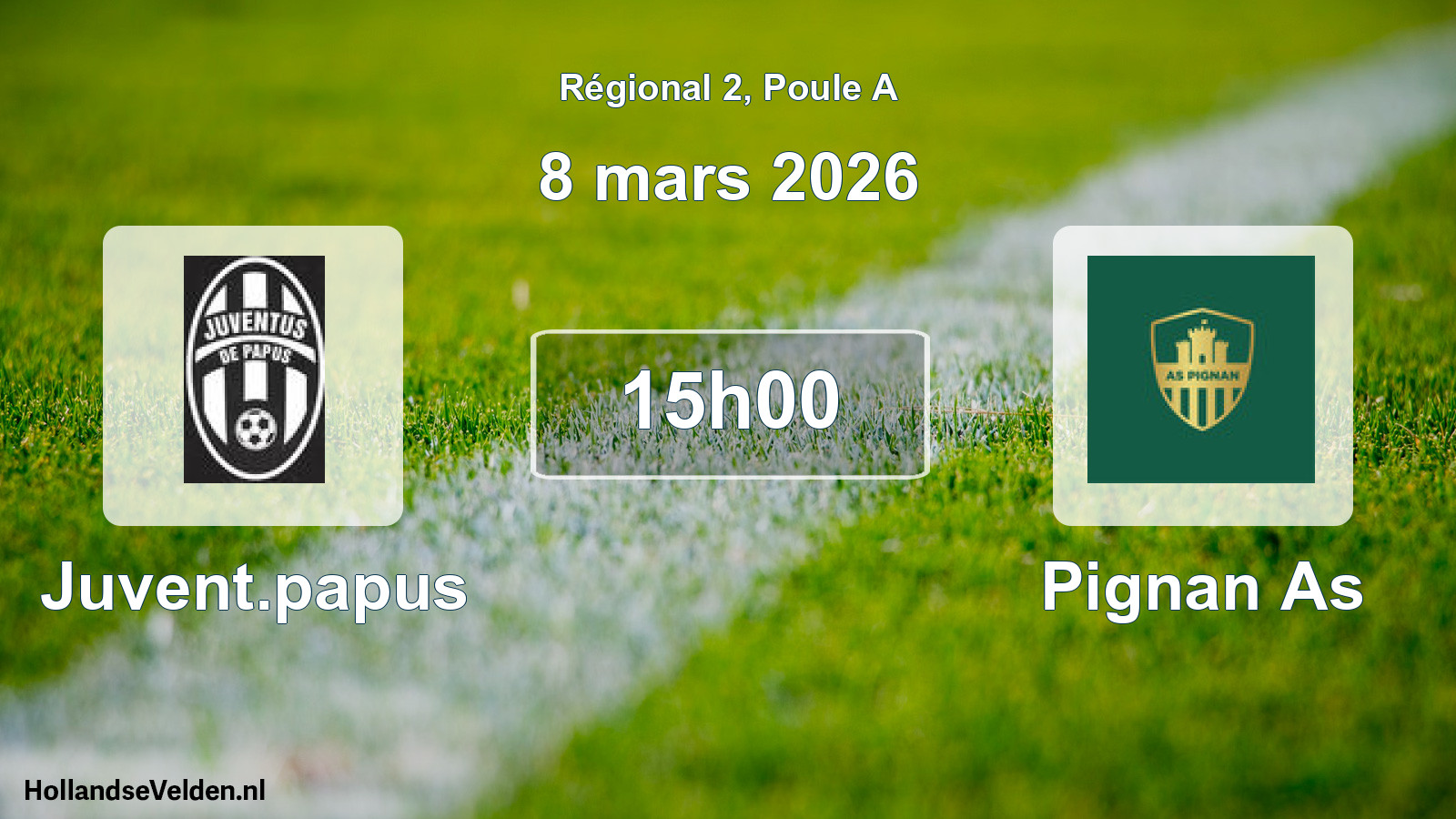 Geplande wedstrijd: Juvent.papus - Pignan As (8 maart 2026)