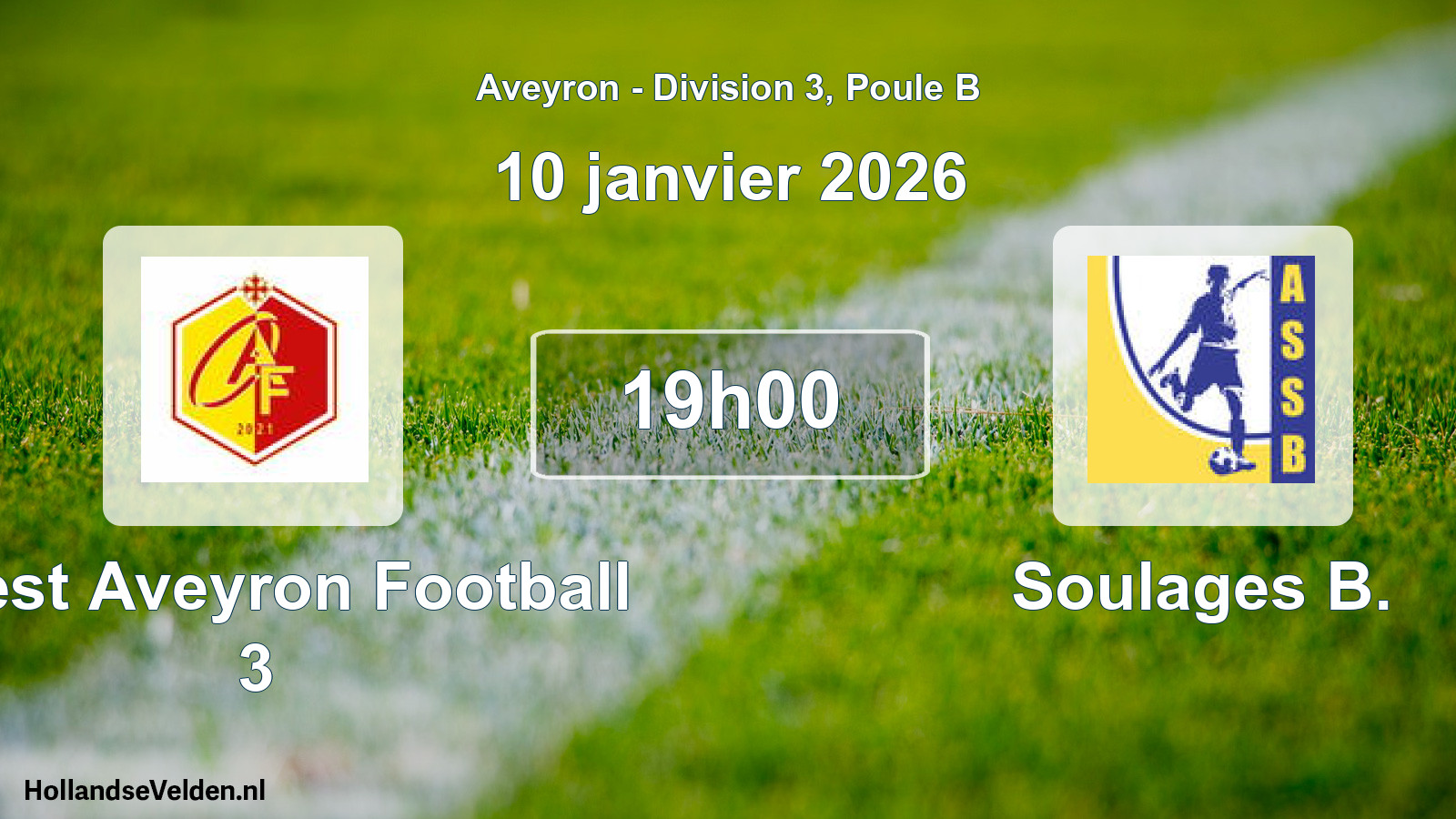 Geplande wedstrijd: Ouest Aveyron Football 3 - Soulages B. (10 januari 2026)