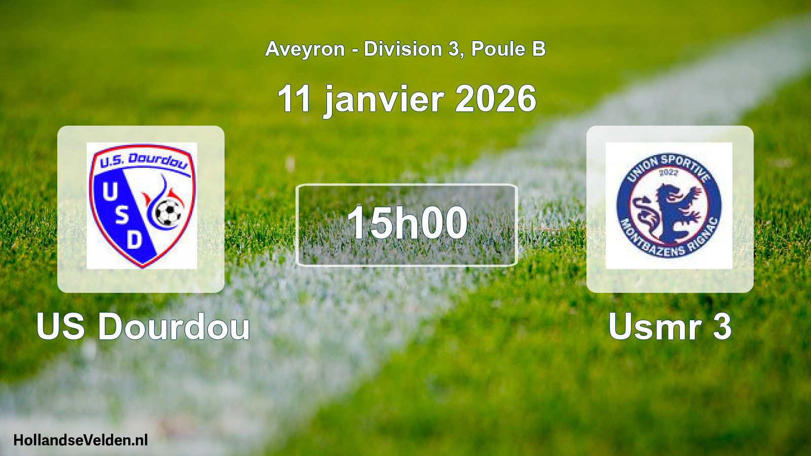 Scheduled Match: US Dourdou - Usmr 3 (11 January 2026)