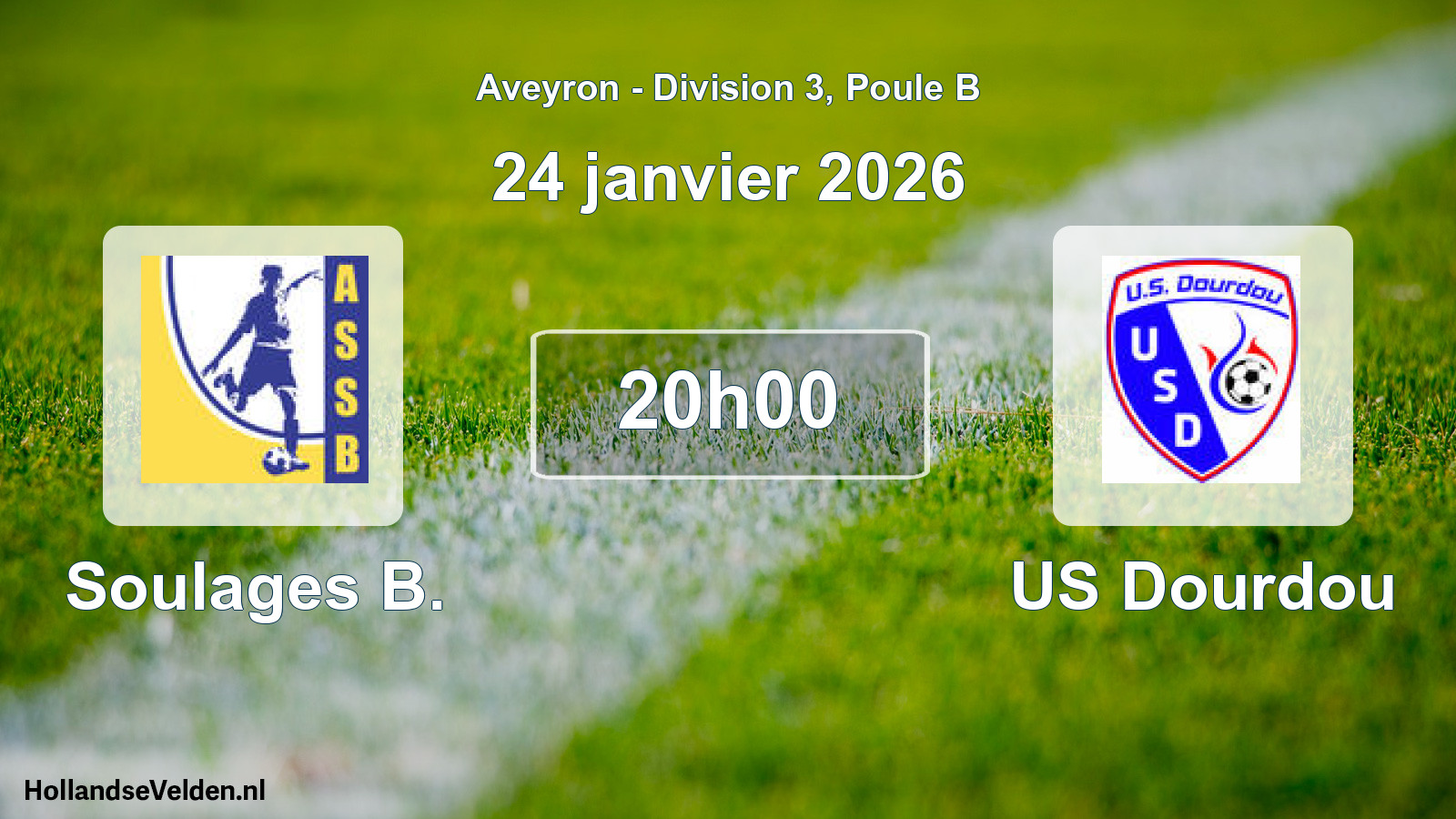 Match programmé: Soulages B. - US Dourdou (24 janvier 2026)
