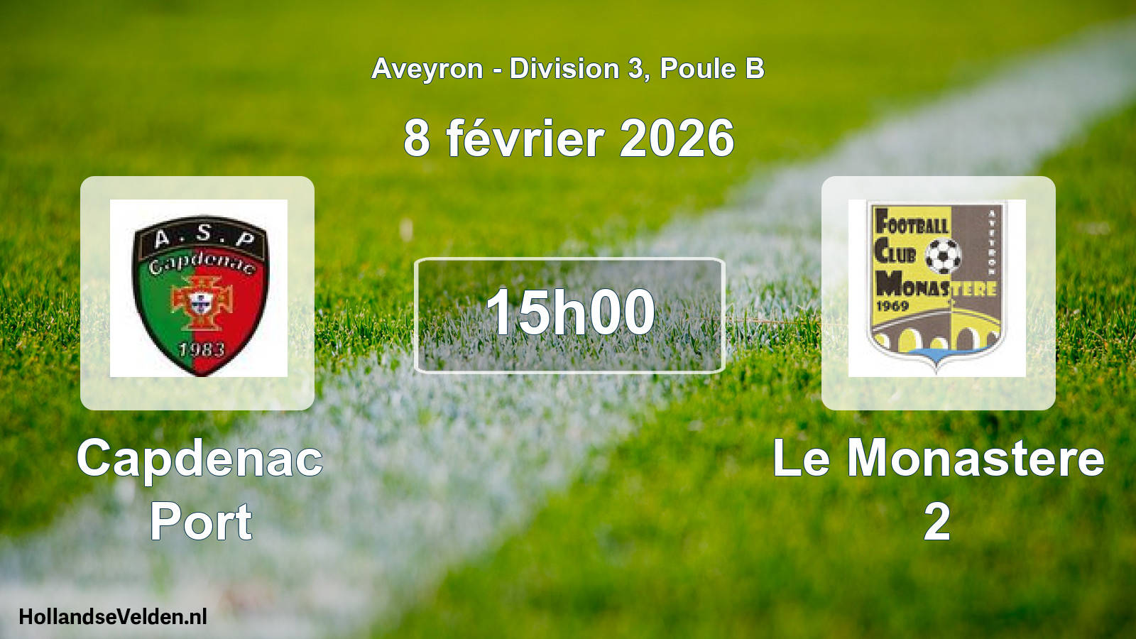 Match programmé: Capdenac Port - Le Monastere 2 (8 février 2026)