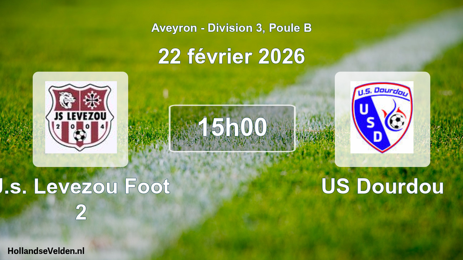 Match programmé: J.s. Levezou Foot 2 - US Dourdou (22 février 2026)