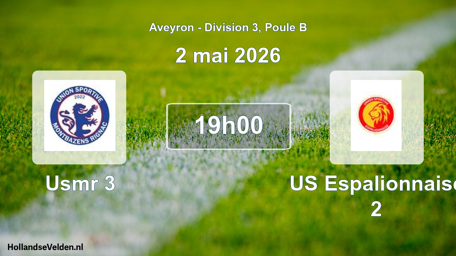 Match programmé: Usmr 3 - US Espalionnaise 2 (2 mai 2026)