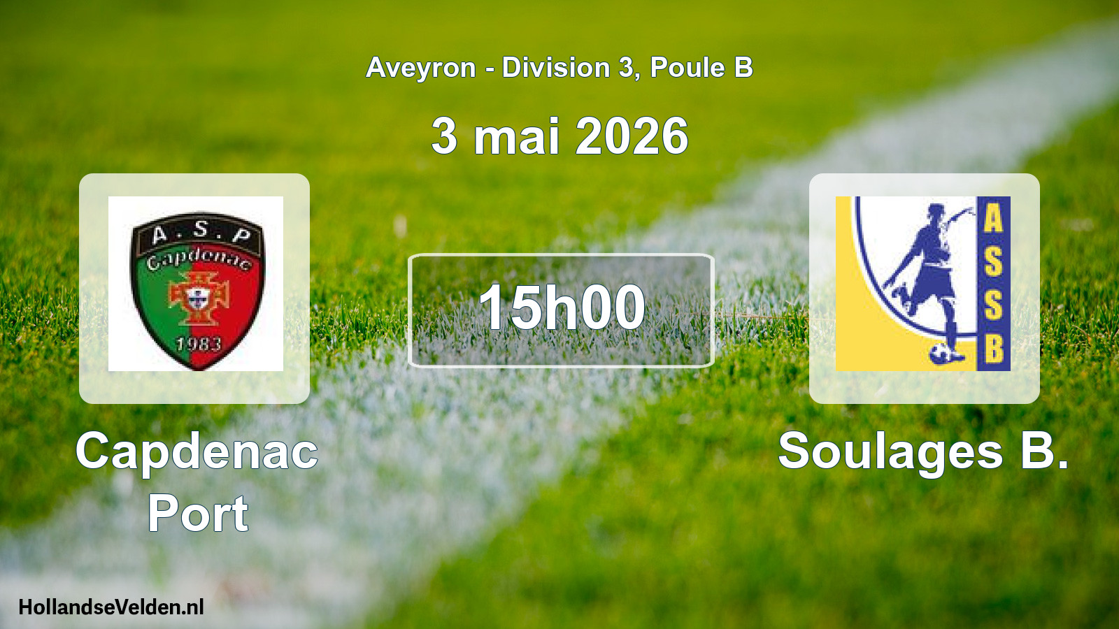 Match programmé: Capdenac Port - Soulages B. (3 mai 2026)