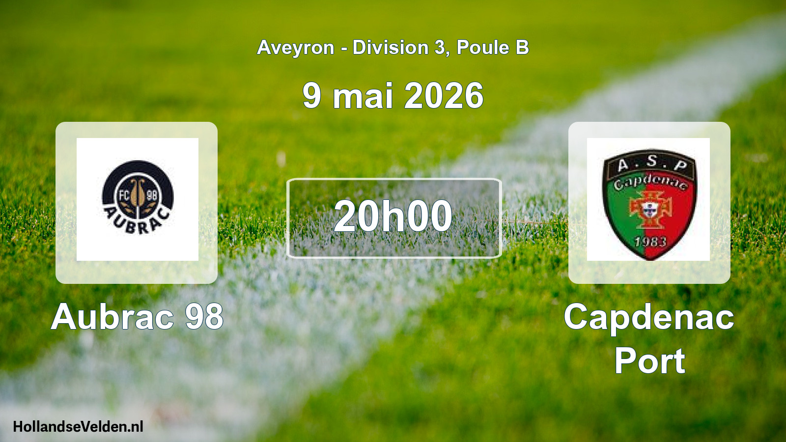 Match programmé: Aubrac 98 - Capdenac Port (9 mai 2026)