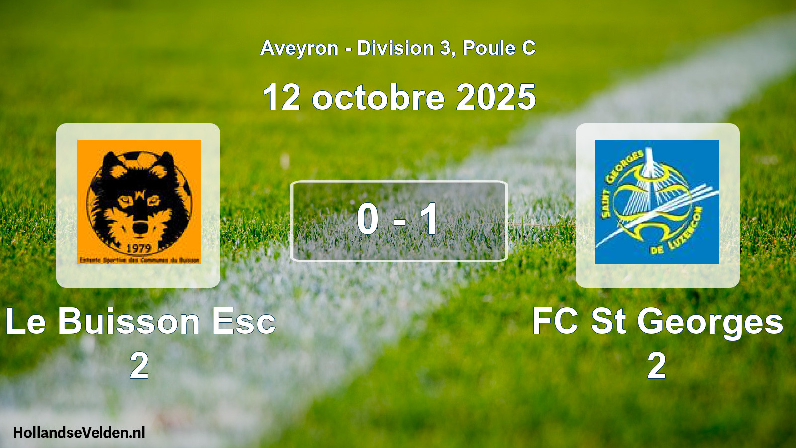 Match joué: Le Buisson Esc 2 - FC St Georges 2 0 - 1 (12 octobre 2025)