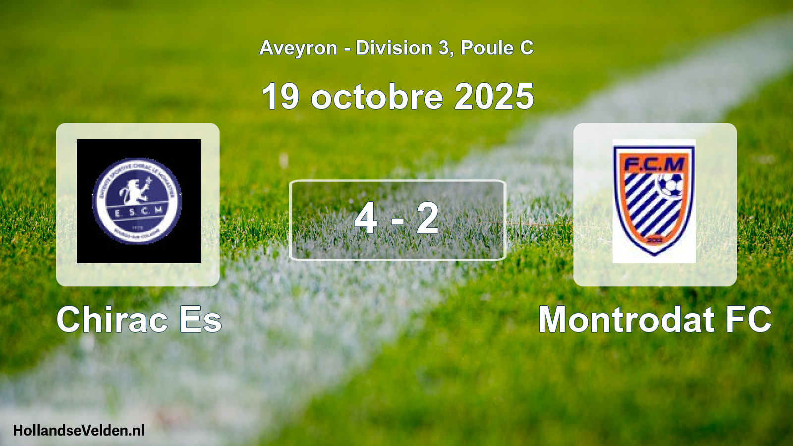 Total number of matches played: Chirac Es - Montrodat FC 4 - 2 (19 October 2025)