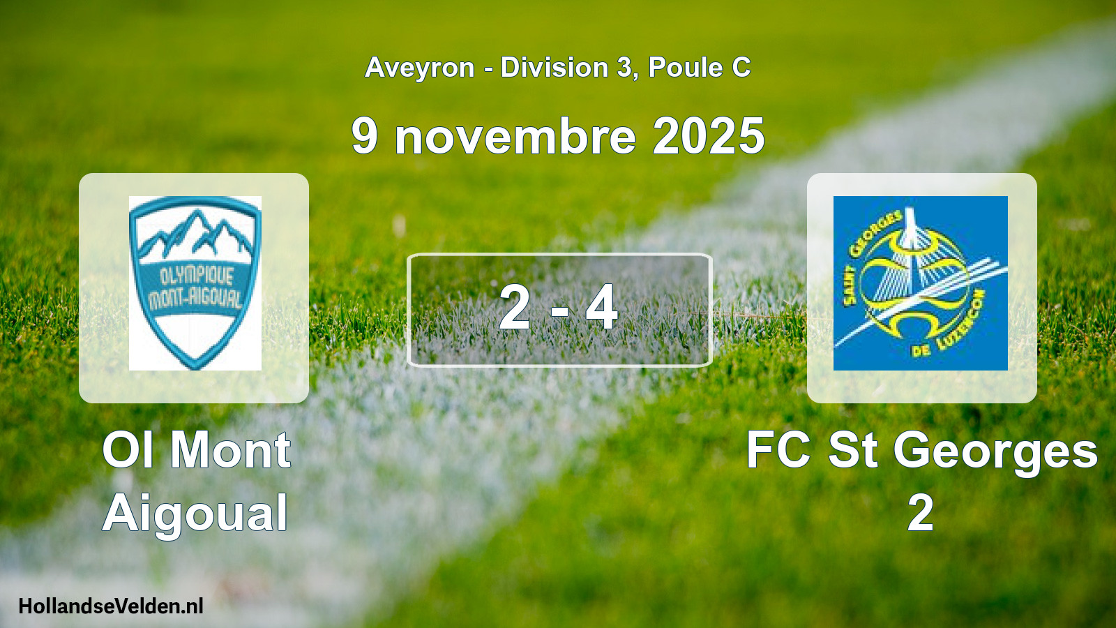 Gespeelde wedstrijd: Ol Mont Aigoual - FC St Georges 2 2 - 4 (9 november 2025)