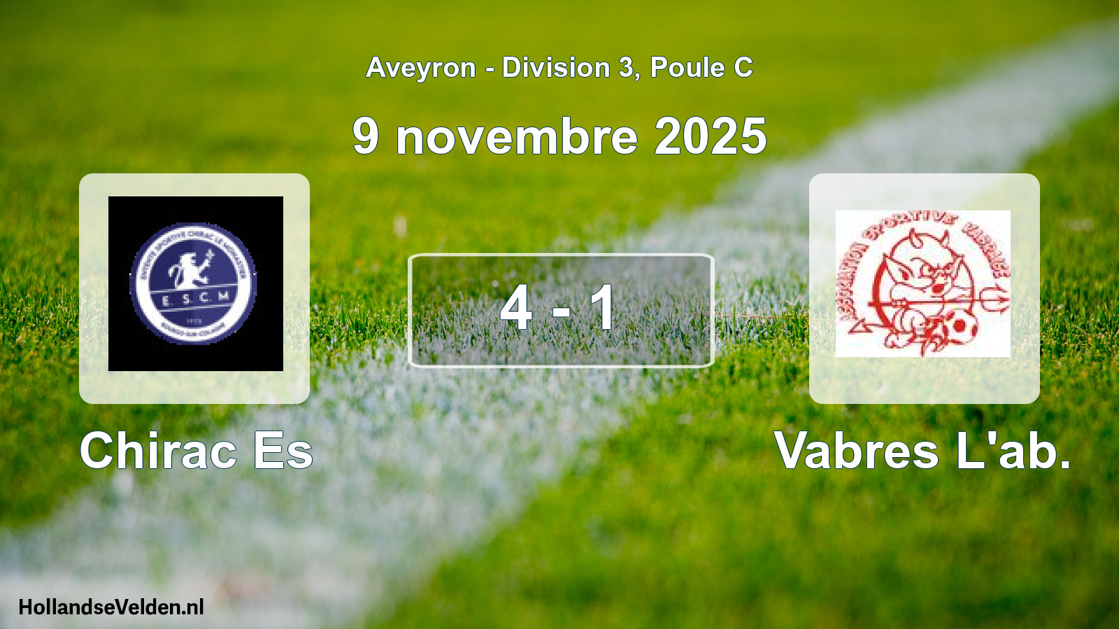 Match joué: Chirac Es - Vabres L'ab. 4 - 1 (9 novembre 2025)
