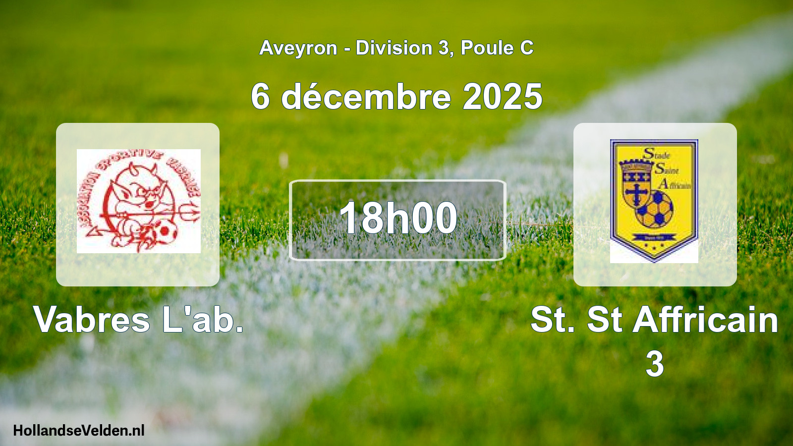 Match programmé: Vabres L'ab. - St. St Affricain 3 (6 décembre 2025)