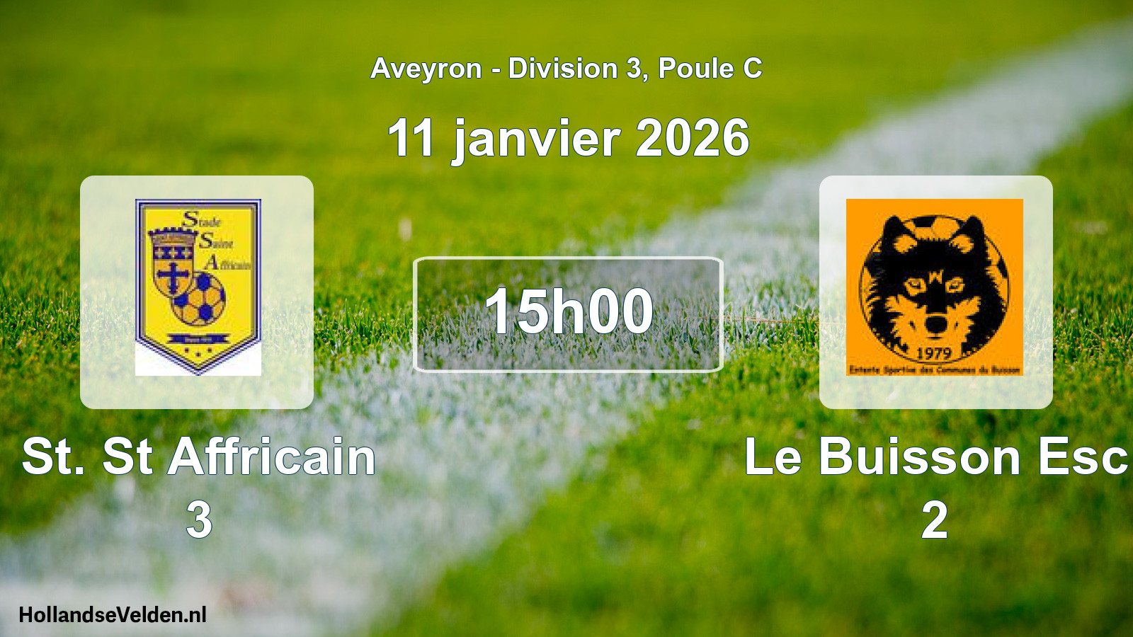 Match programmé: St. St Affricain 3 - Le Buisson Esc 2 (11 janvier 2026)