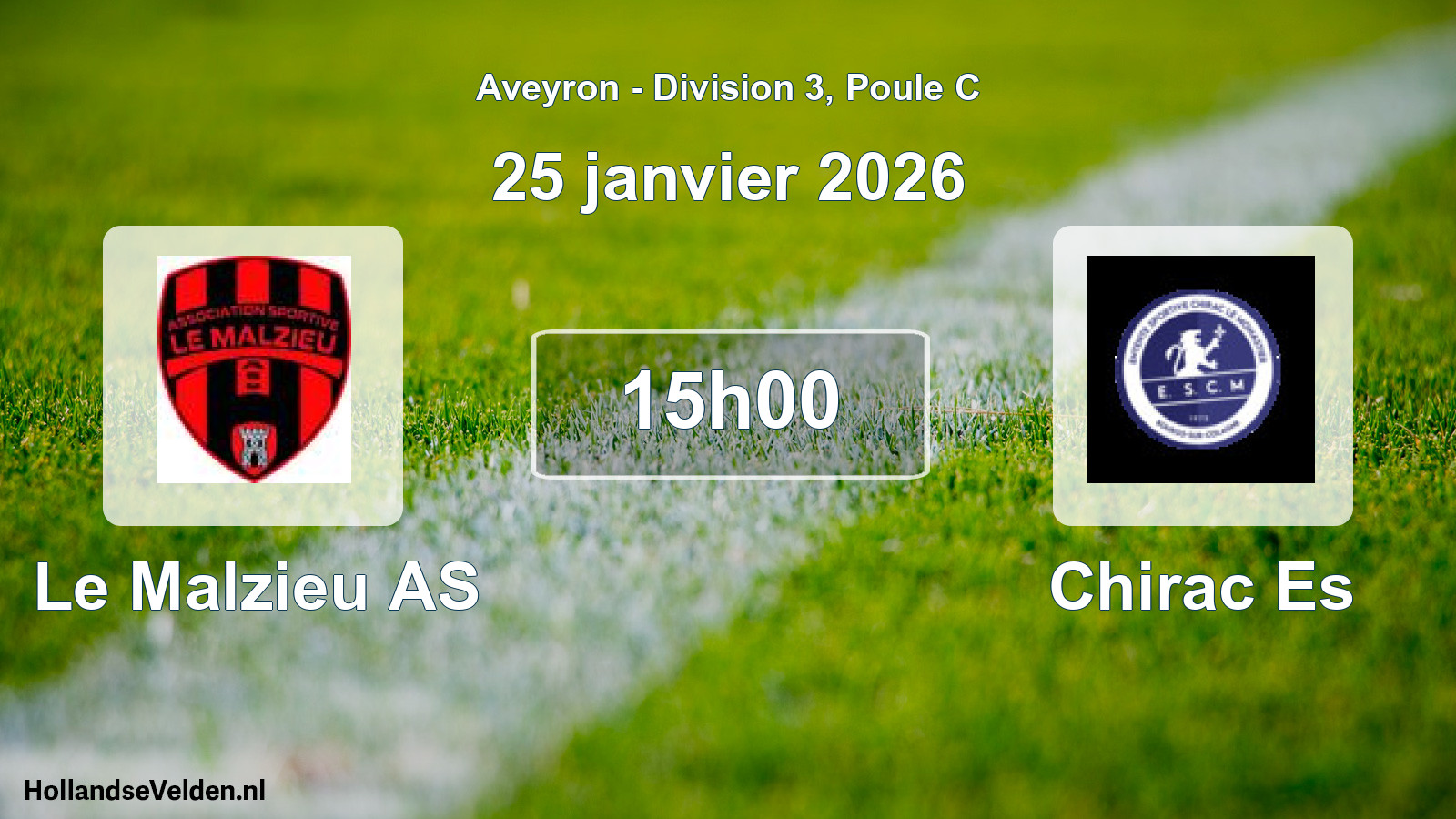 Match programmé: Le Malzieu AS - Chirac Es (25 janvier 2026)