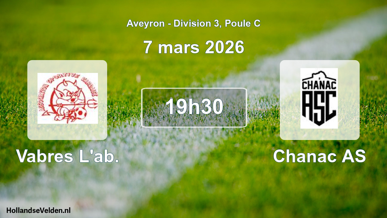 Match programmé: Vabres L'ab. - Chanac AS (7 mars 2026)