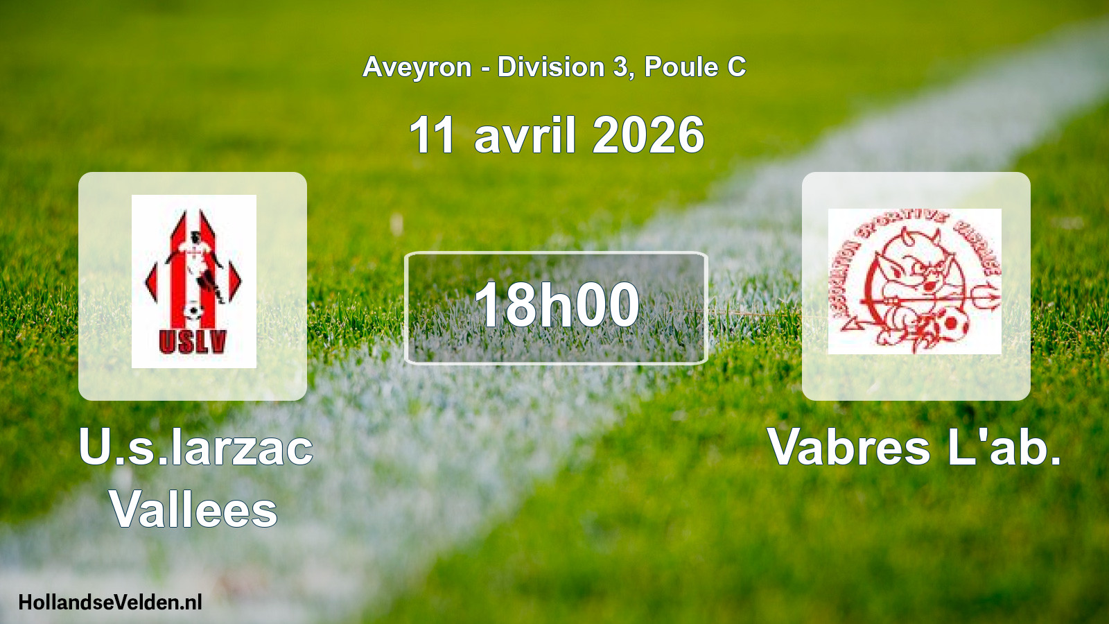 Match programmé: U.s.larzac Vallees - Vabres L'ab. (11 avril 2026)
