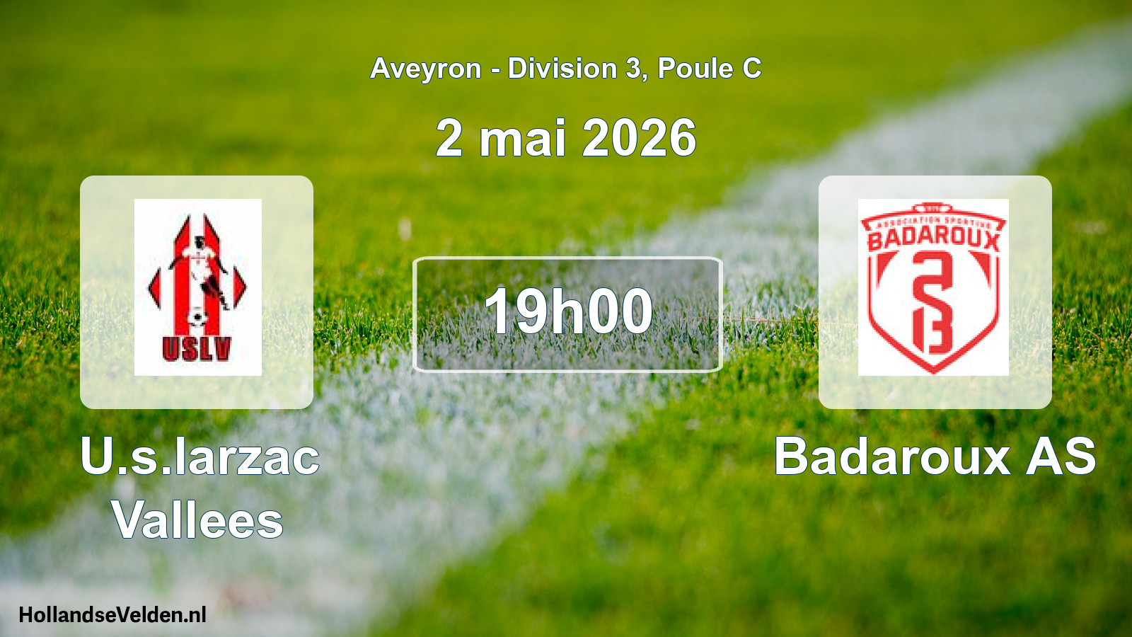 Match programmé: U.s.larzac Vallees - Badaroux AS (2 mai 2026)