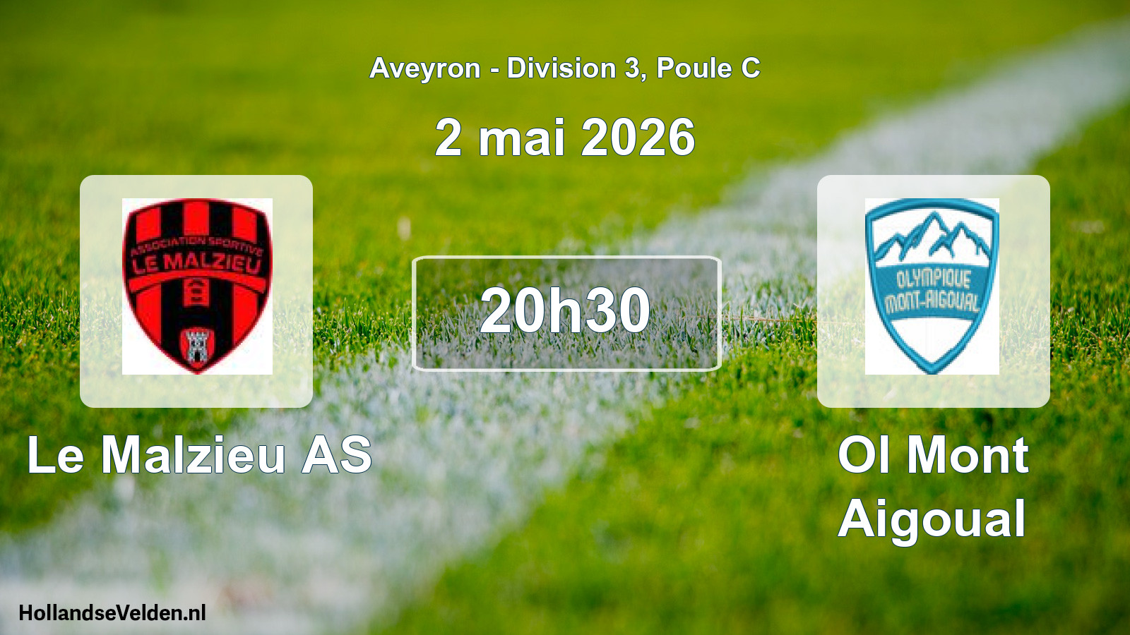 Match programmé: Le Malzieu AS - Ol Mont Aigoual (2 mai 2026)
