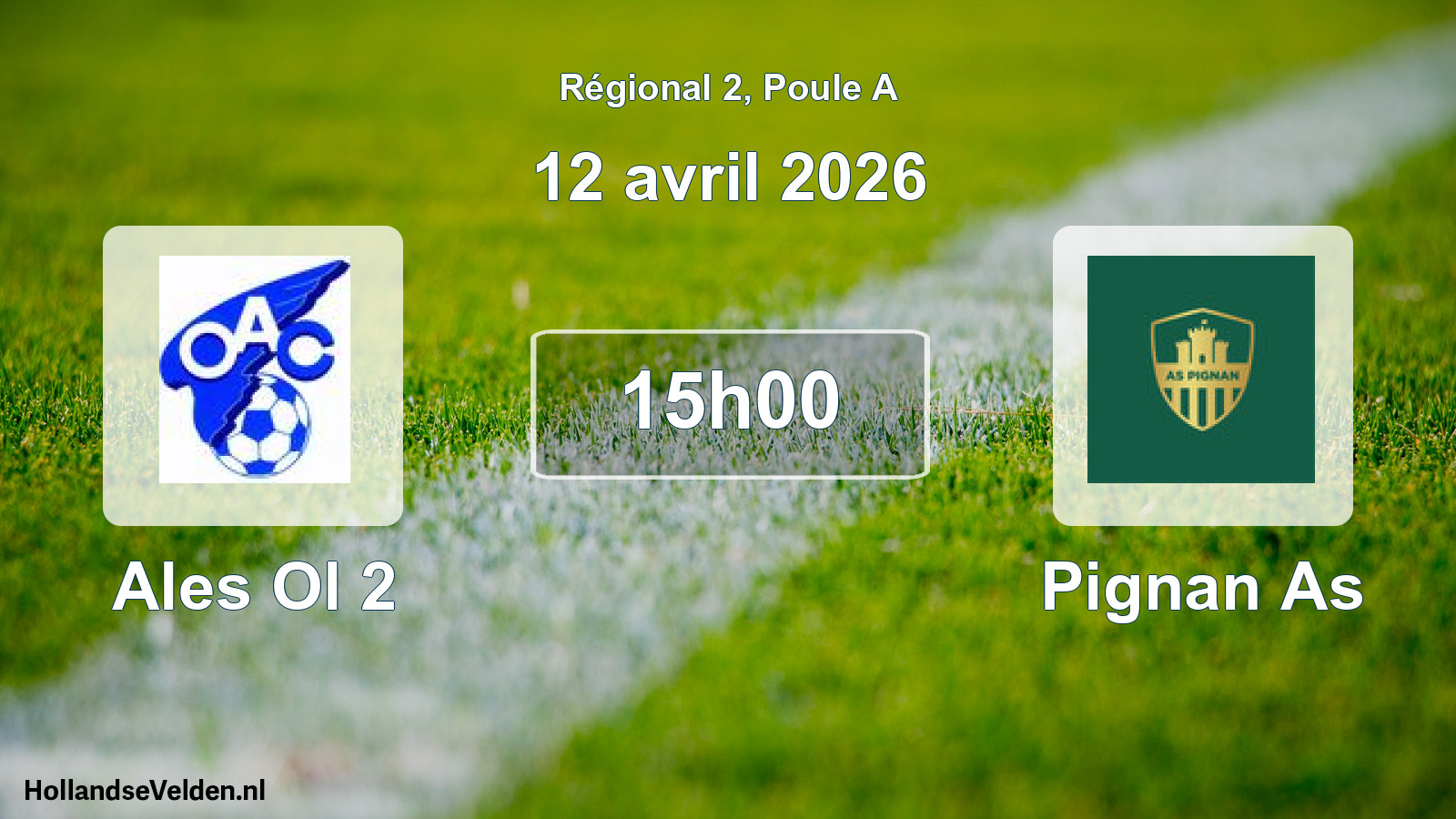 Geplande wedstrijd: Ales Ol 2 - Pignan As (12 avril 2026)