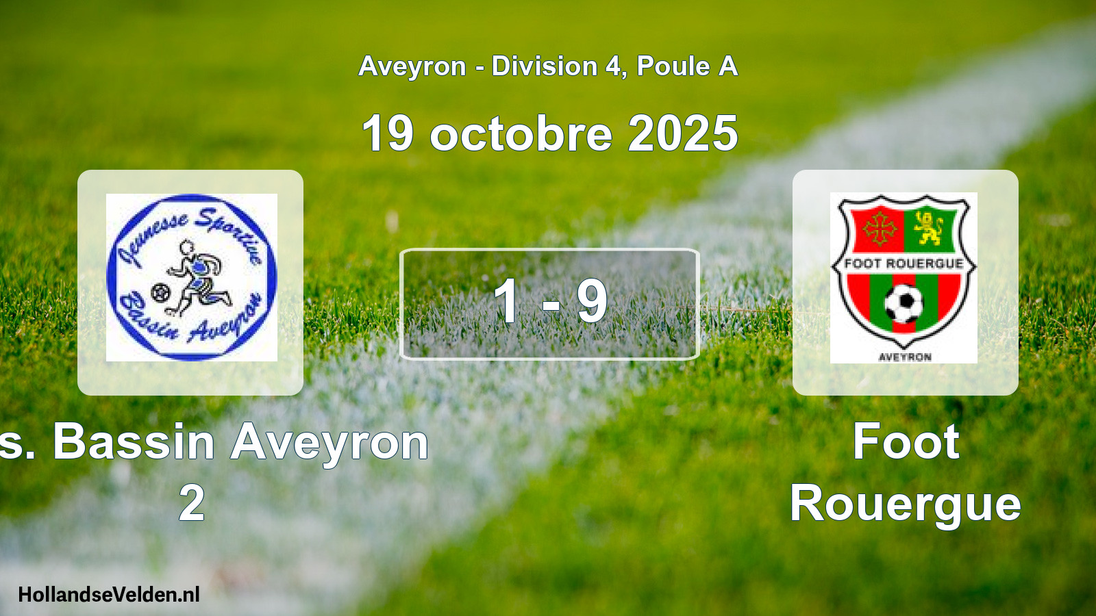 Match joué: J.s. Bassin Aveyron 2 - Foot Rouergue 1 - 9 (19 octobre 2025)
