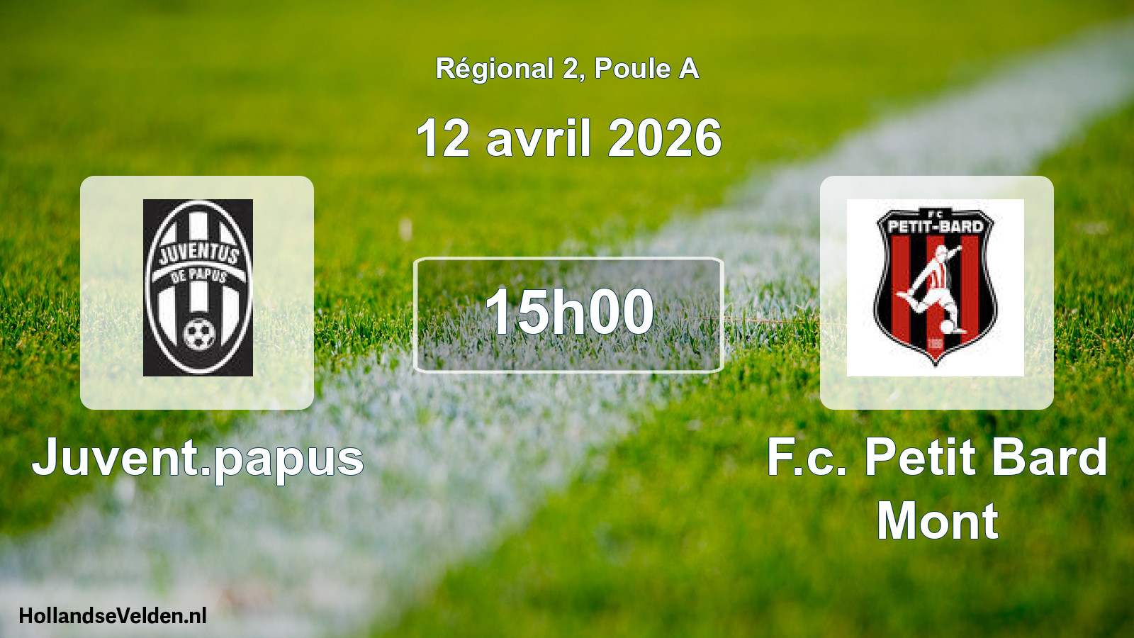 Geplande wedstrijd: Juvent.papus - F.c. Petit Bard Mont (12 avril 2026)