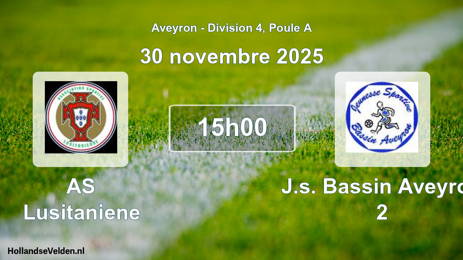 Match programmé: AS Lusitaniene - J.s. Bassin Aveyron 2 (30 novembre 2025)