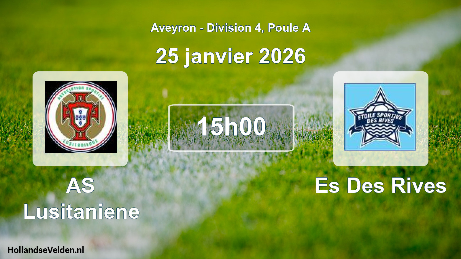 Match programmé: AS Lusitaniene - Es Des Rives (25 janvier 2026)