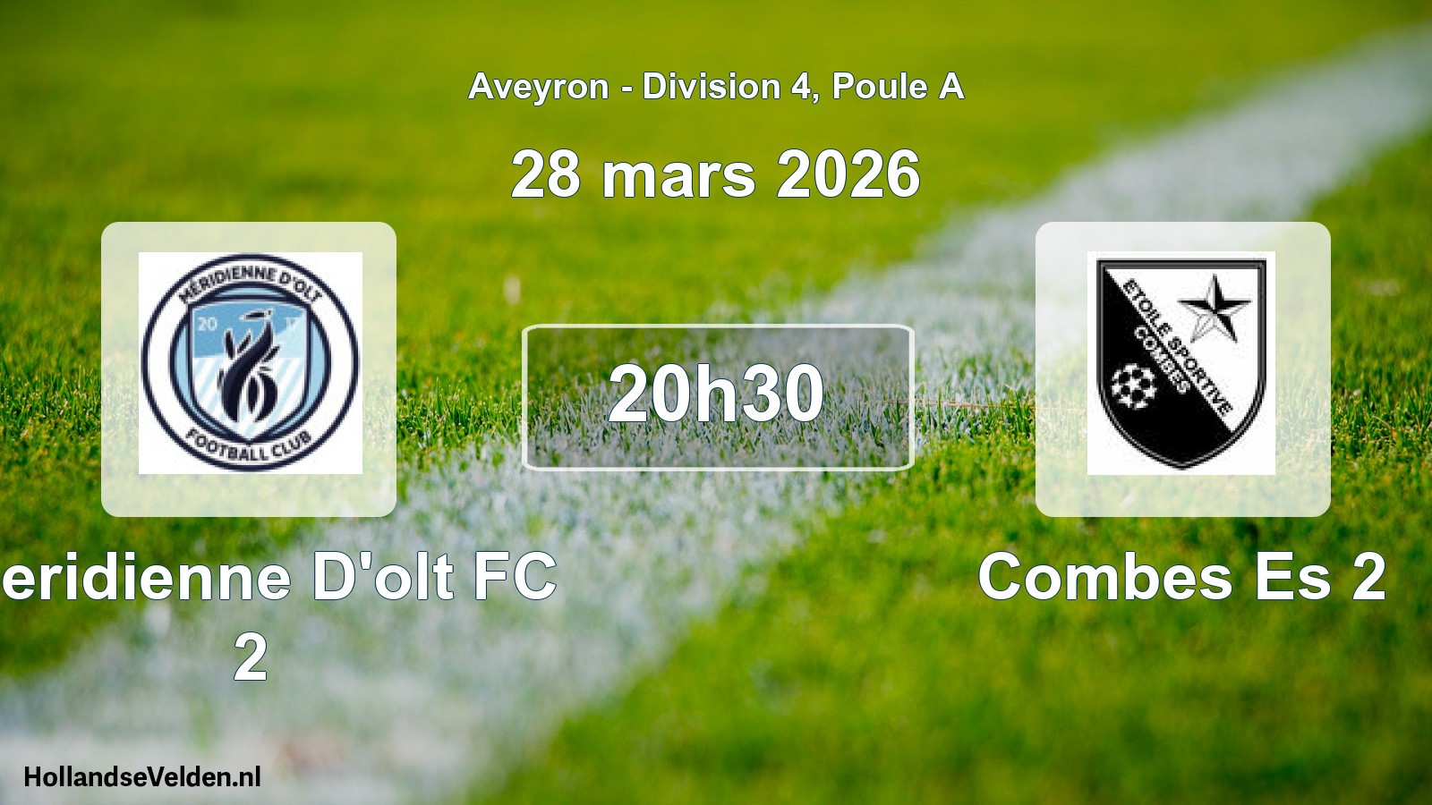 Match programmé: Meridienne D'olt FC 2 - Combes Es 2 (28 mars 2026)