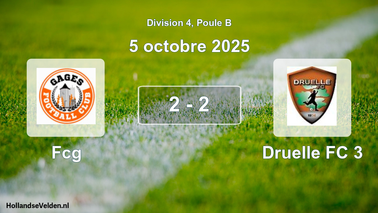 Match joué: Fcg - Druelle FC 3 2 - 2 (5 octobre 2025)