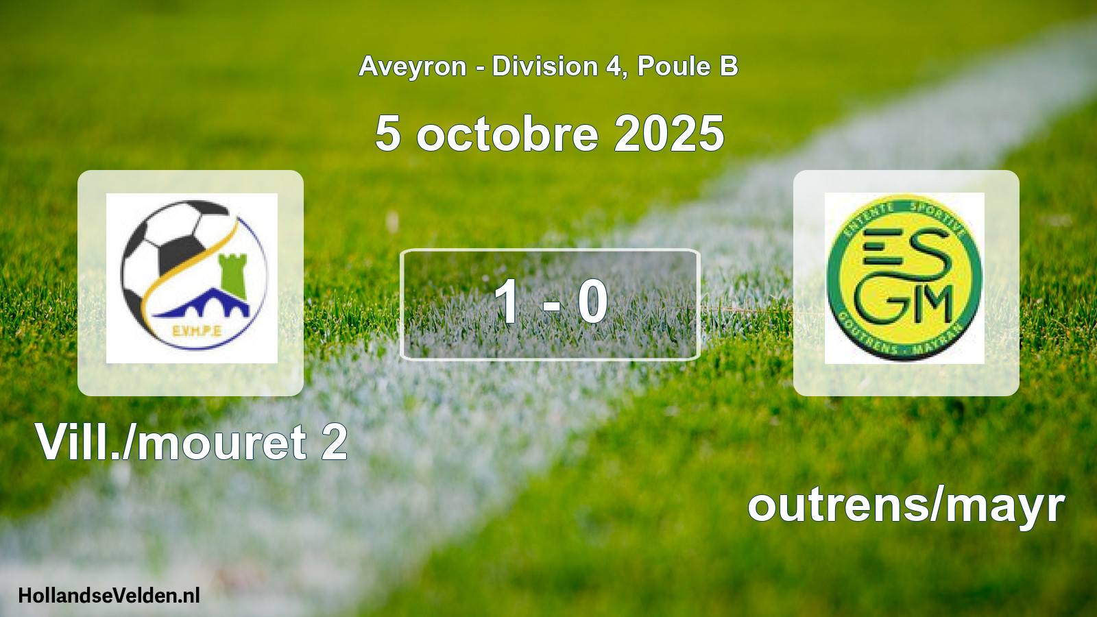 Match joué: Vill./mouret 2 - Goutrens/mayr 1 - 0 (5 octobre 2025)