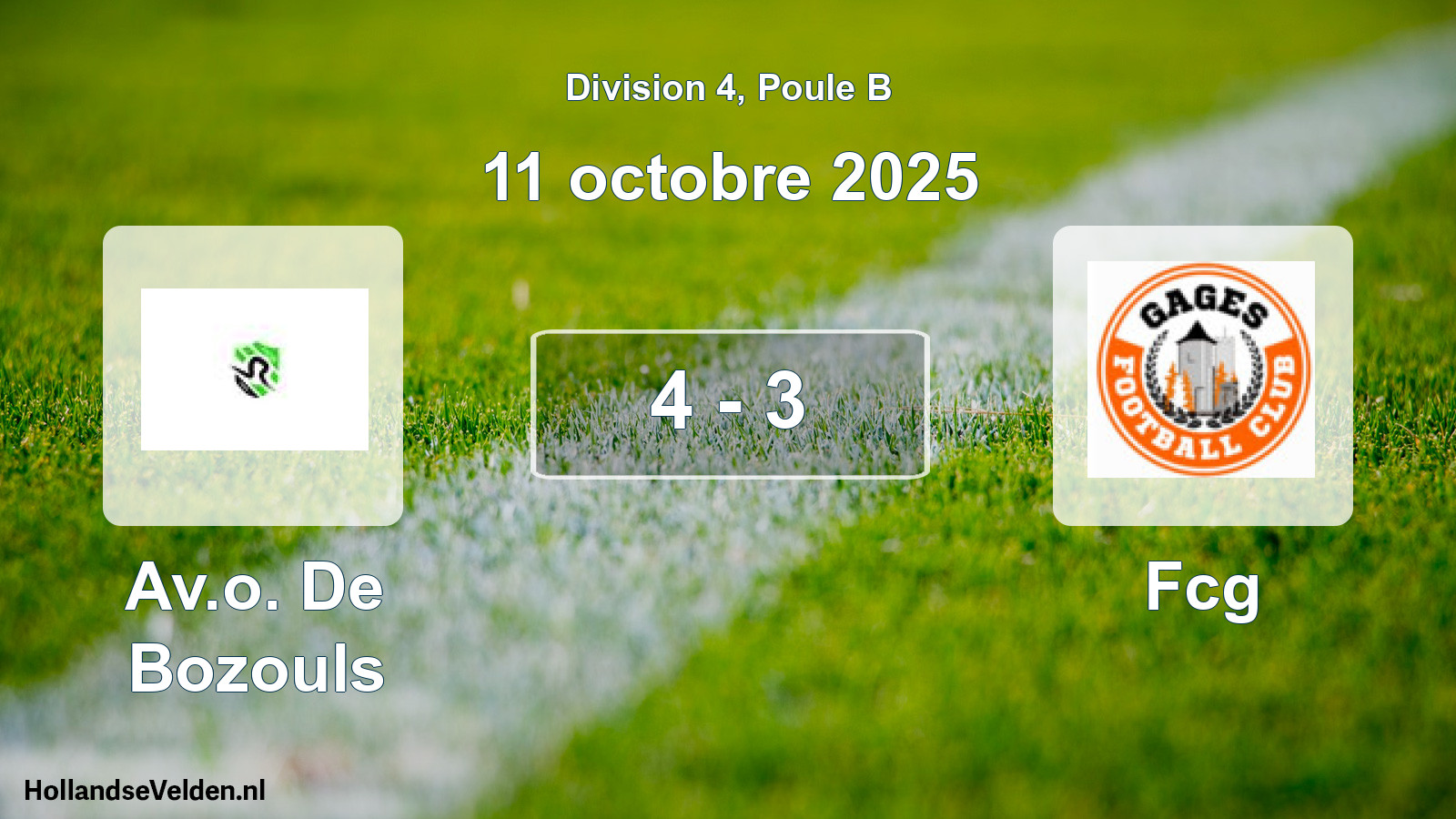 Match joué: Av.o. De Bozouls - Fcg 4 - 3 (11 octobre 2025)
