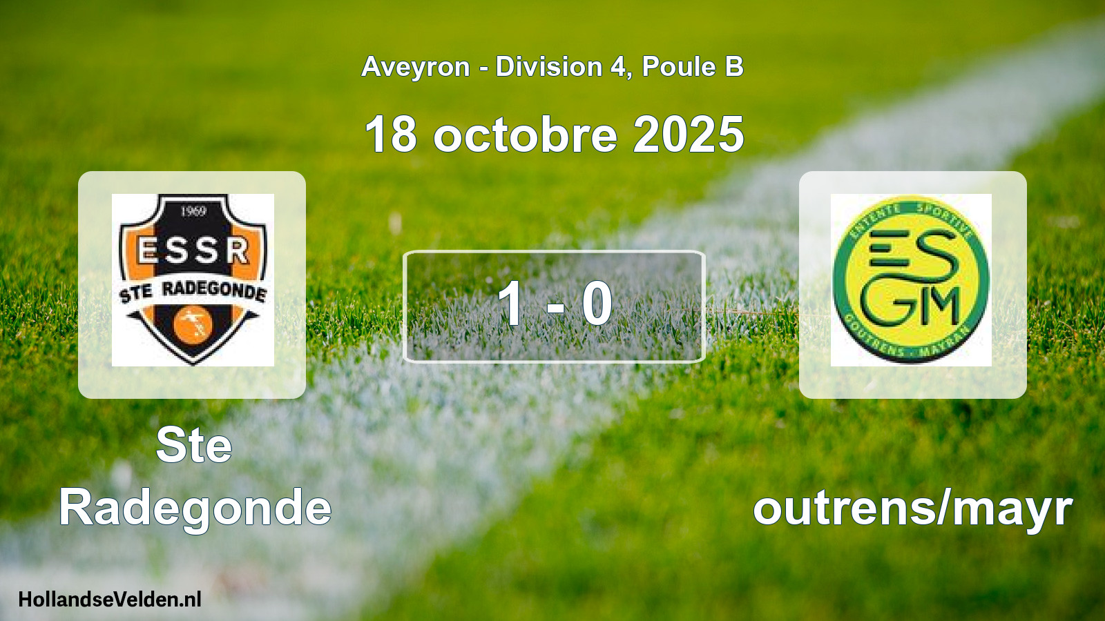 Match joué: Ste Radegonde - Goutrens/mayr 1 - 0 (18 octobre 2025)