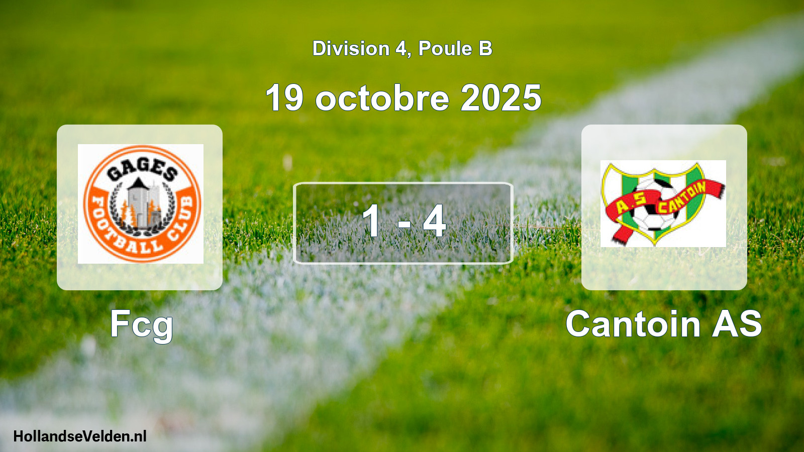 Match joué: Fcg - Cantoin AS 1 - 4 (19 octobre 2025)