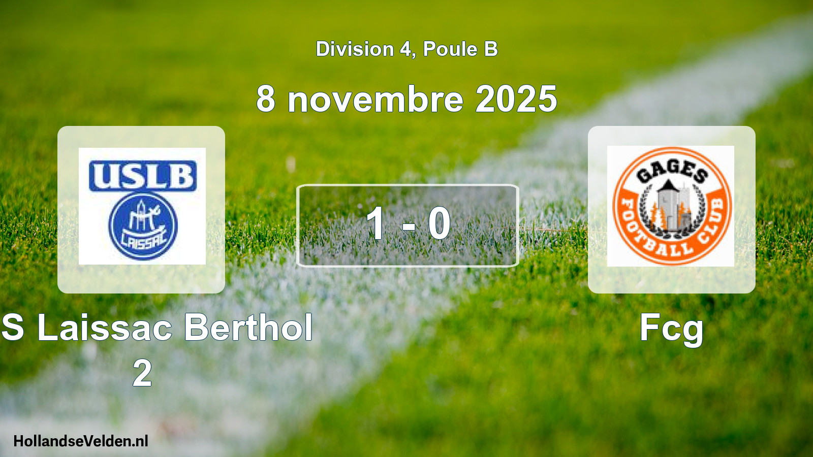 Match joué: US Laissac Berthol 2 - Fcg 1 - 0 (8 novembre 2025)