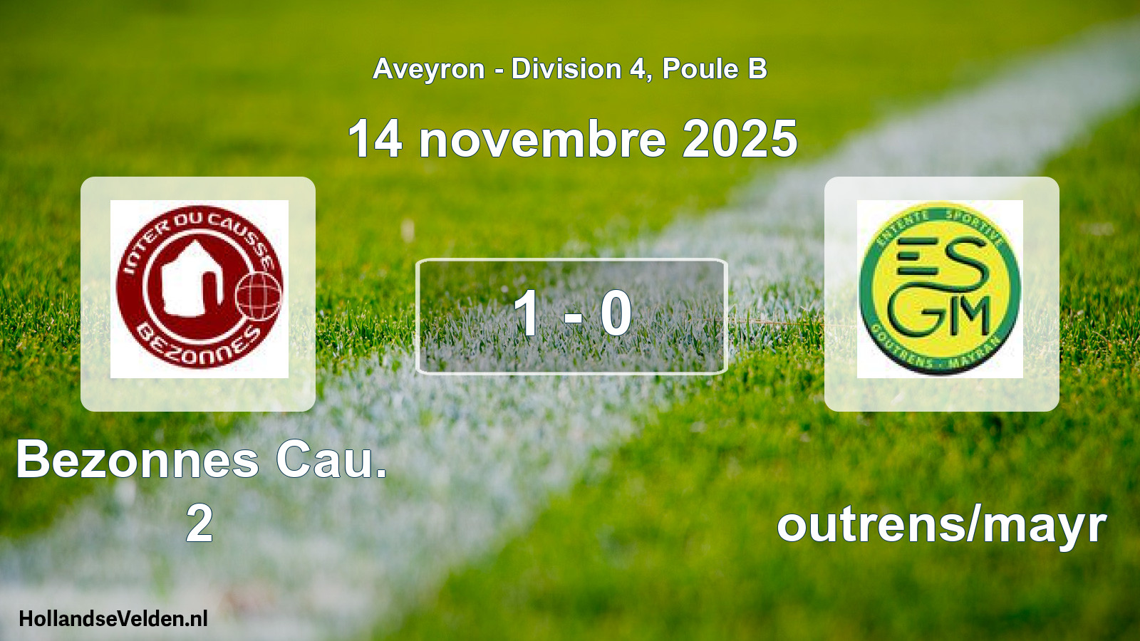 Total number of matches played: Bezonnes Cau. 2 - Goutrens/mayr 1 - 0 (14 November 2025)