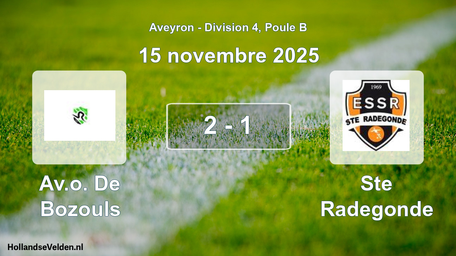 Match joué: Av.o. De Bozouls - Ste Radegonde 2 - 1 (15 novembre 2025)